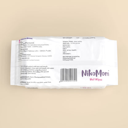 NikoMom 99.9% Pure Water Wipes