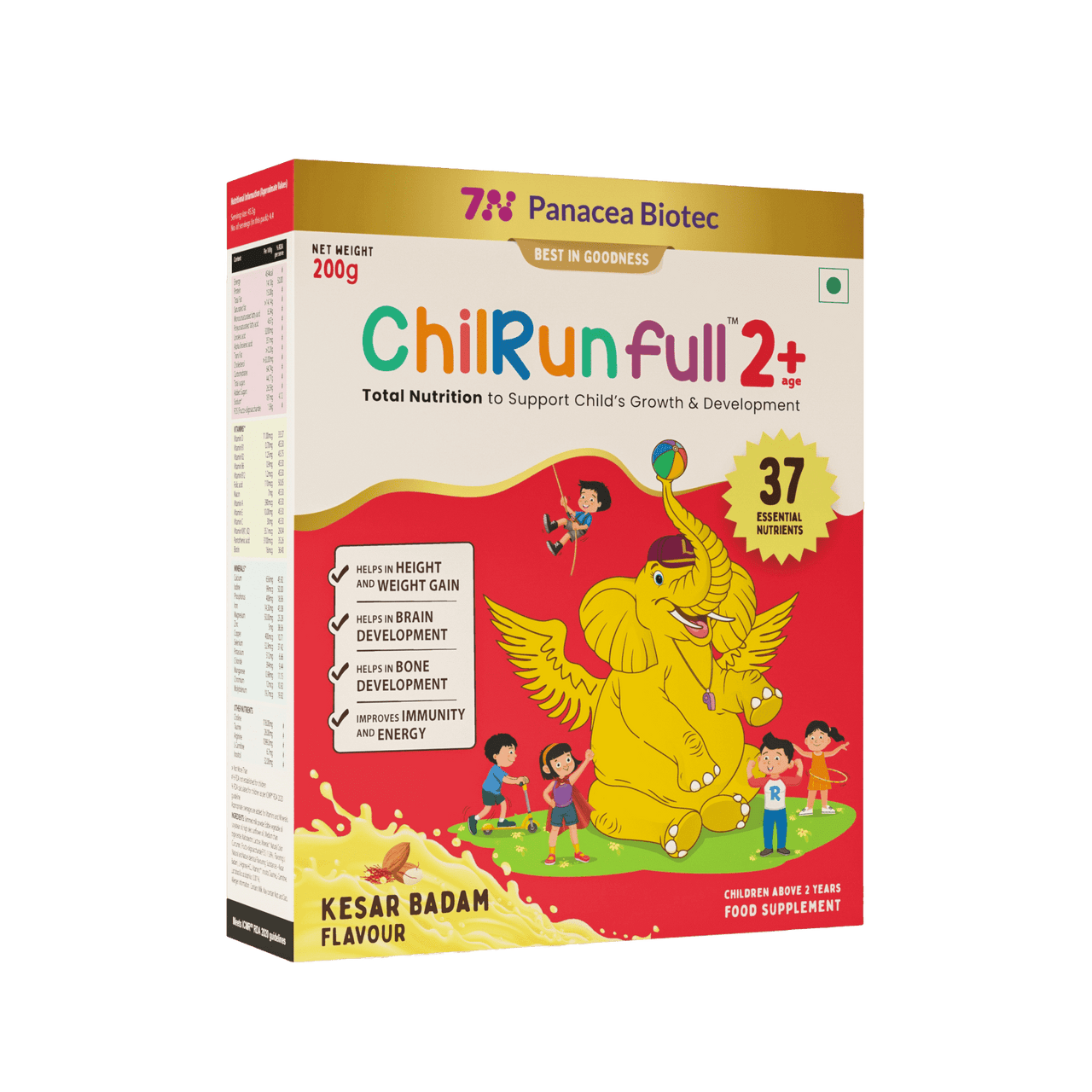 ChilRun Full 2+, Kesar Badam, 200g, Carton