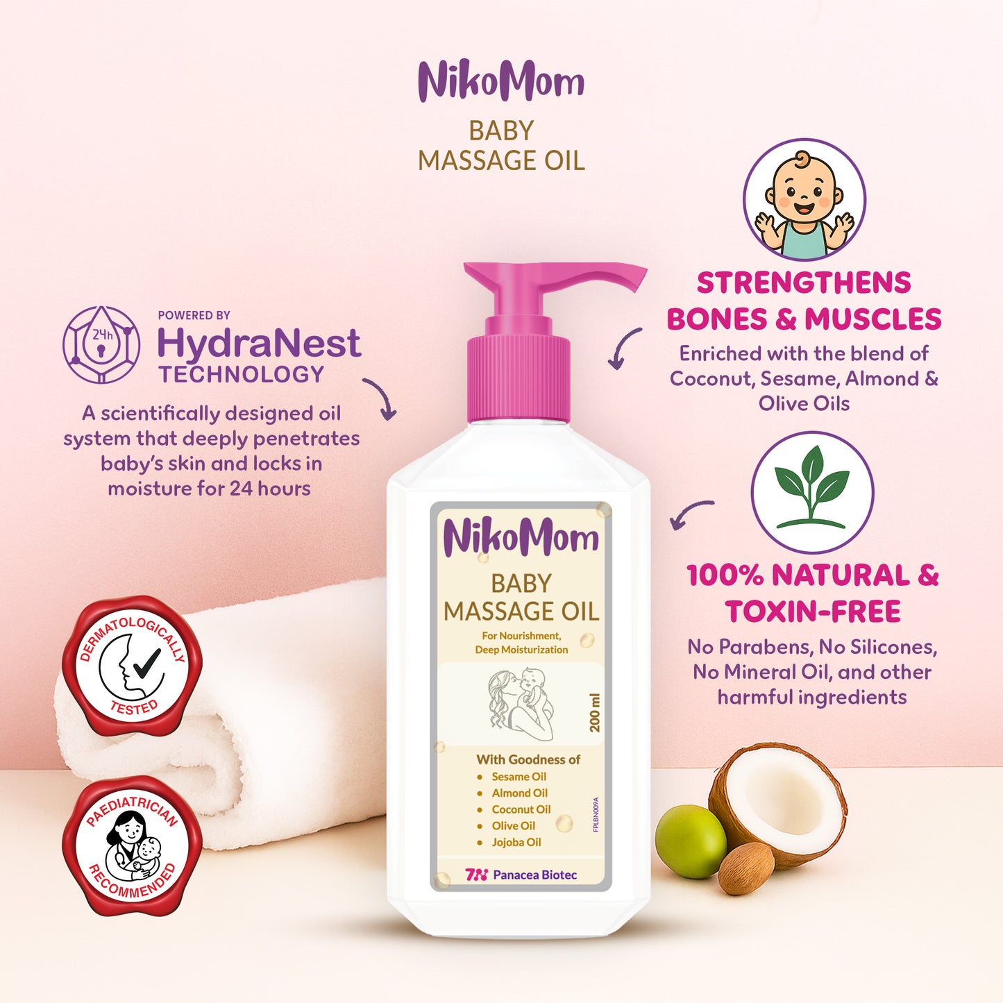NikoMom Baby Massage Oil