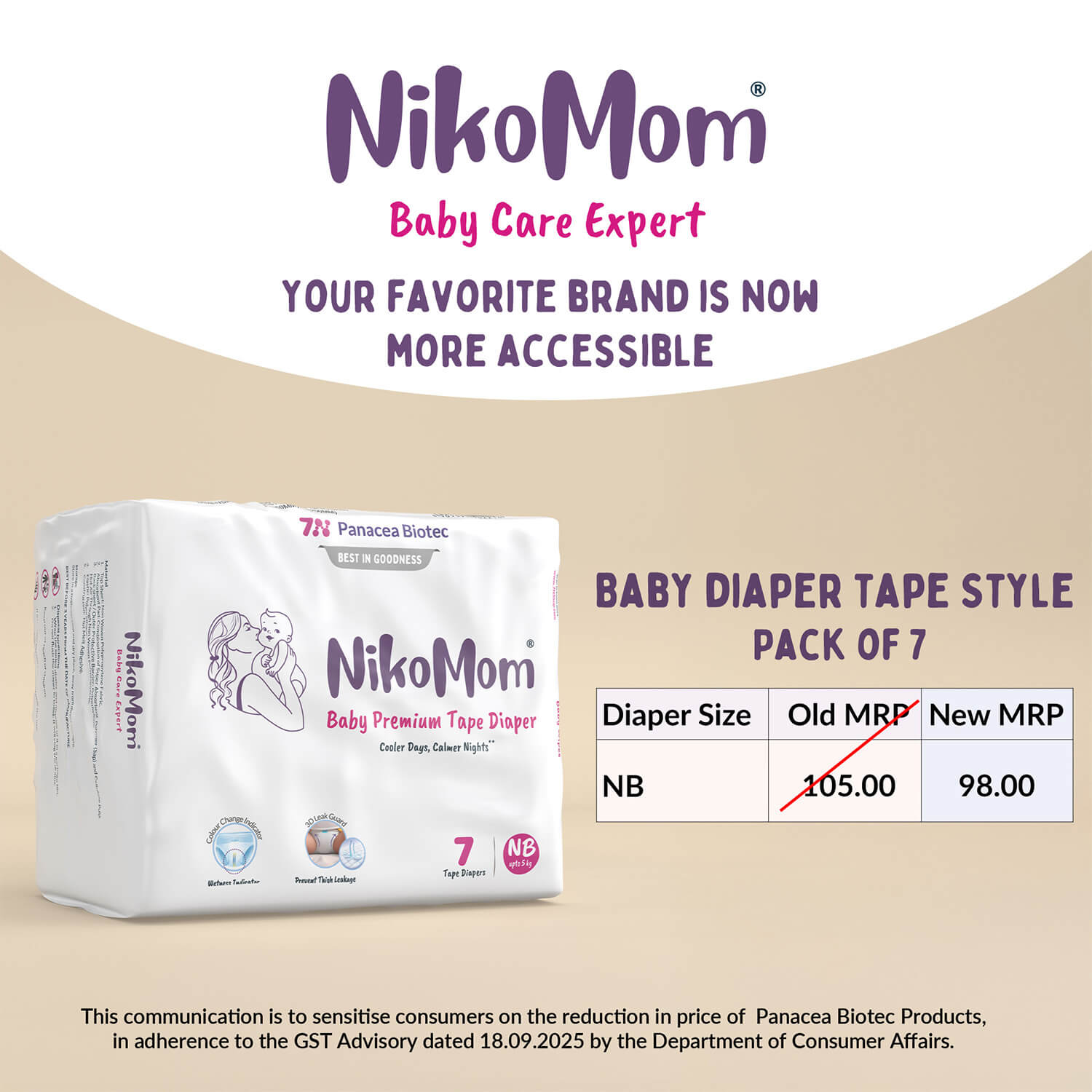 NikoMom baby premium tape diaper